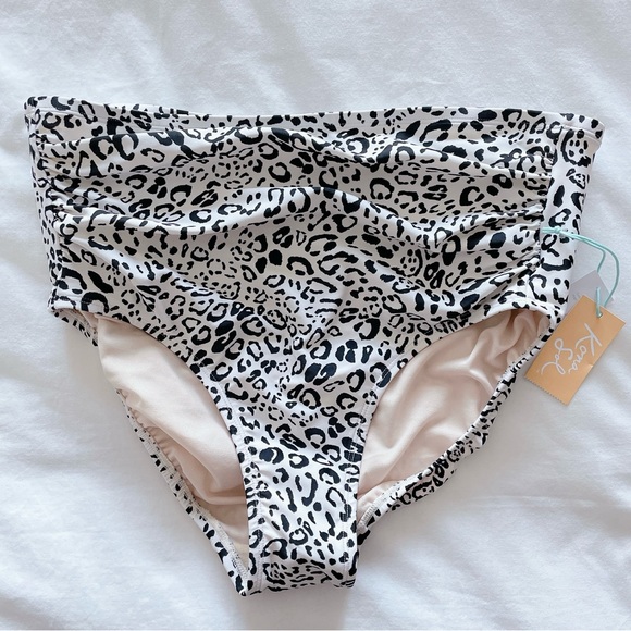 Kona Sol NWT High Waist Full Coverage Bikini Bottom Animal print size 14 16 - Picture 3 of 11